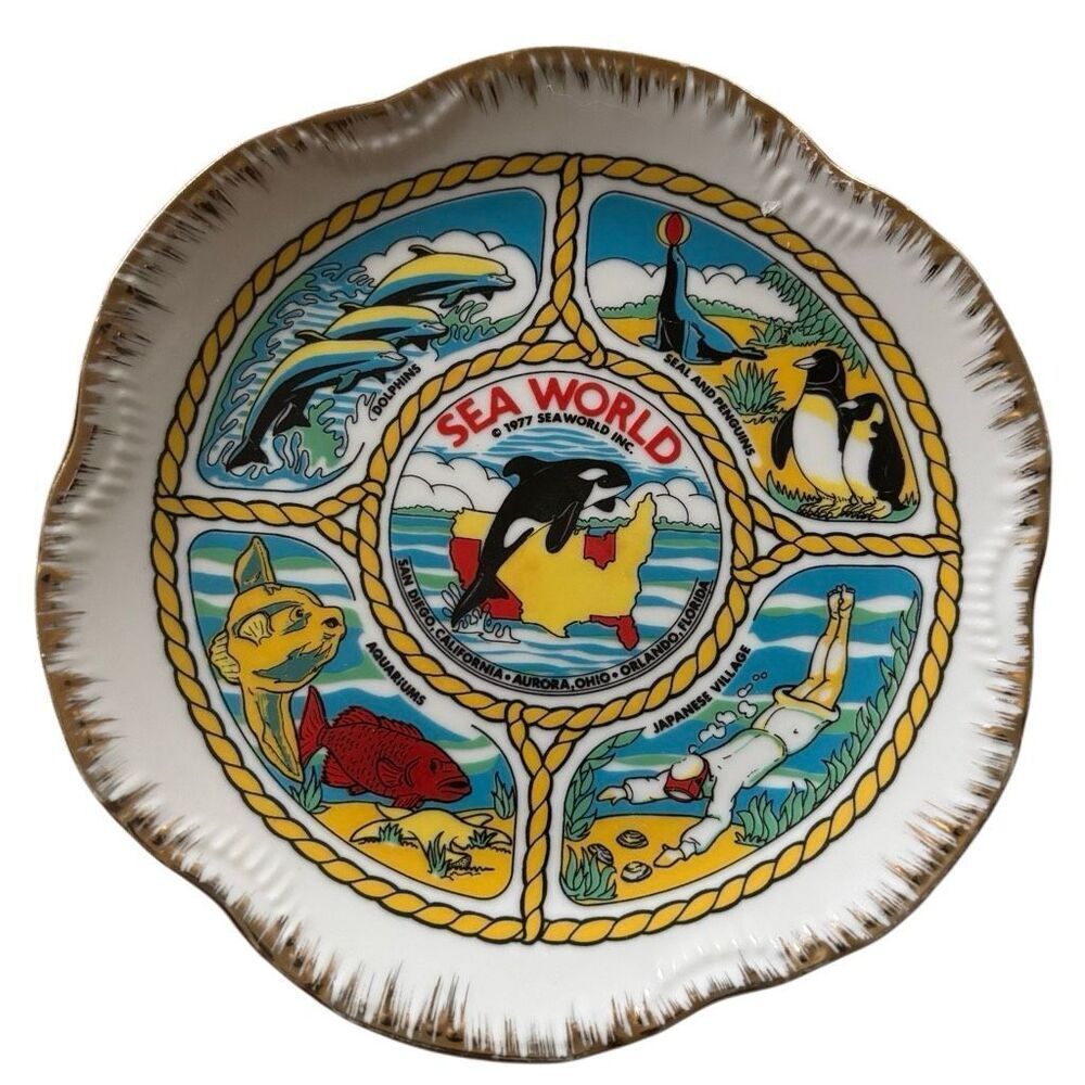 Sea World 6 1/4” Vintage Ceramic Collectors Plate
